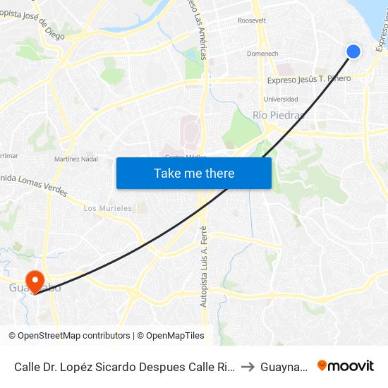 Calle Dr. Lopéz Sicardo Despues Calle Riaza to Guaynabo map