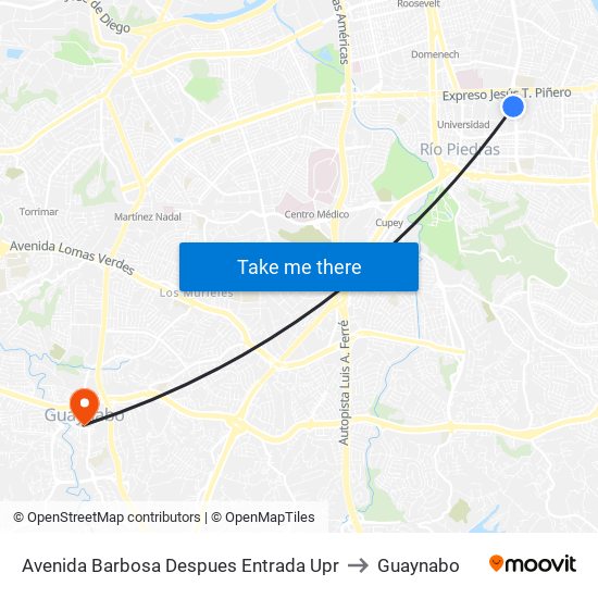 Avenida Barbosa Despues Entrada Upr to Guaynabo map