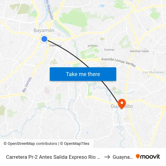 Carretera Pr-2 Antes Salida Expreso Rio Hondo to Guaynabo map
