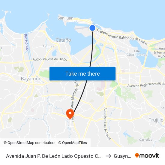 Avenida Juan P. De León Lado Opuesto Calle Olimpo to Guaynabo map