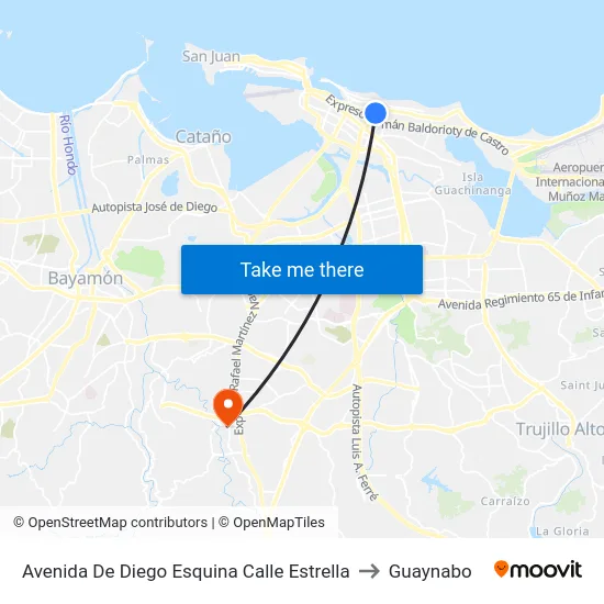 Avenida De Diego Esquina Calle Estrella to Guaynabo map