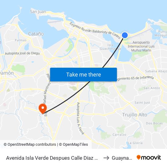 Avenida Isla Verde Despues Calle Díaz Way to Guaynabo map
