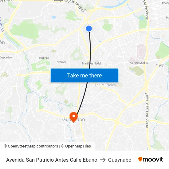 Avenida San Patricio Antes Calle Ebano to Guaynabo map