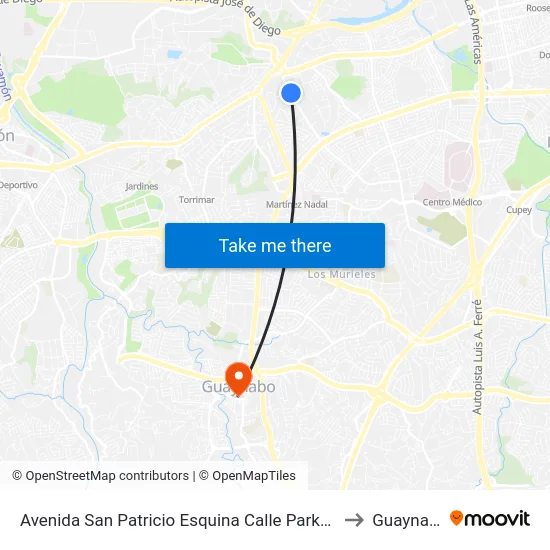 Avenida San Patricio Esquina Calle Parkside 6 to Guaynabo map