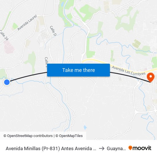 Avenida Minillas (Pr-831) Antes Avenida Irlanda to Guaynabo map