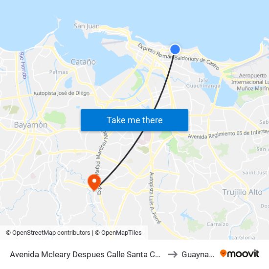 Avenida Mcleary Despues Calle Santa Cecilia to Guaynabo map