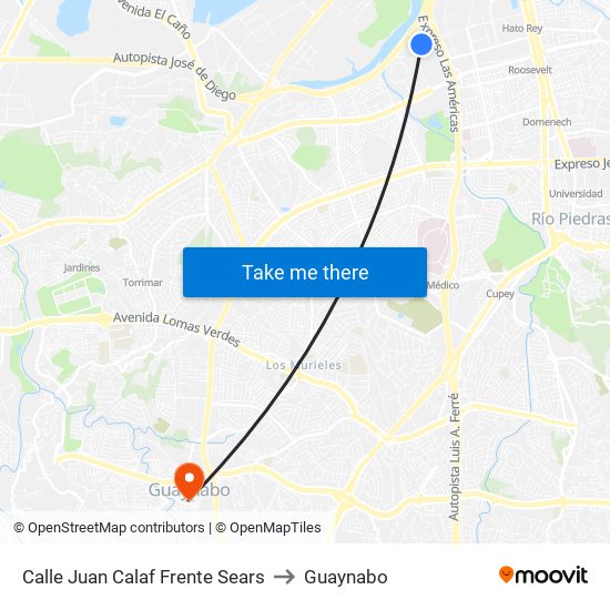 Calle Juan Calaf Frente Sears to Guaynabo map
