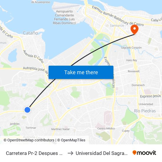Carretera Pr-2 Despues Calle Robles to Universidad Del Sagrado Corazón map