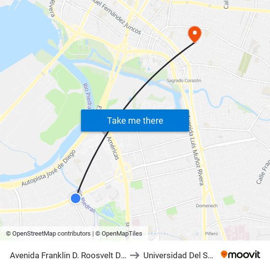Avenida Franklin D. Roosvelt Despues Calle Andalucia to Universidad Del Sagrado Corazón map