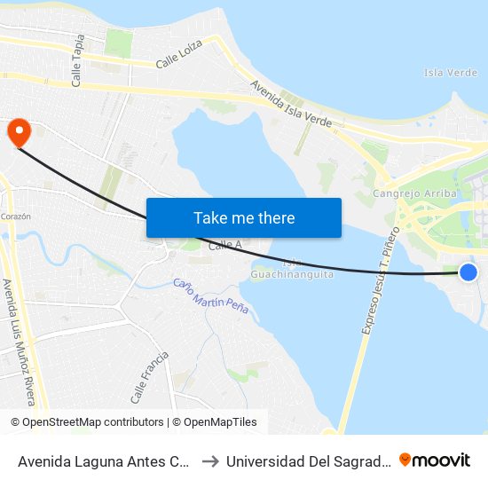 Avenida Laguna Antes Calle Acuario to Universidad Del Sagrado Corazón map