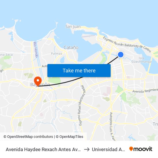 Avenida Haydee Rexach Antes Avenida Juan Ponce De Leon to Universidad Ana G. Méndez map