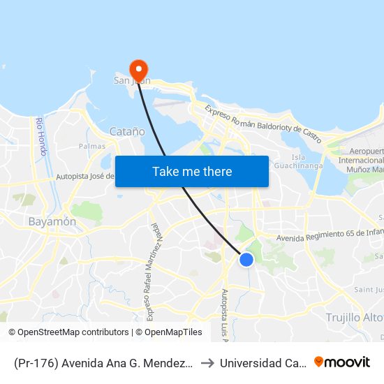 (Pr-176) Avenida Ana G. Mendez Despues Calle Rhin to Universidad Carlos Albizu map