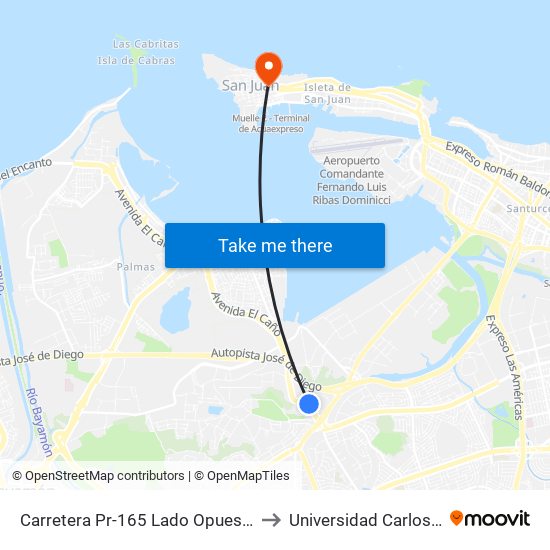 Carretera Pr-165 Lado Opuesto Calle 2 to Universidad Carlos Albizu map