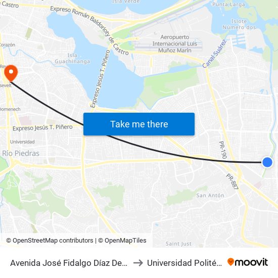 Avenida José Fidalgo Díaz Despues Lado Opuesto Vía Isabel to Universidad Politécnica De Puerto Rico map