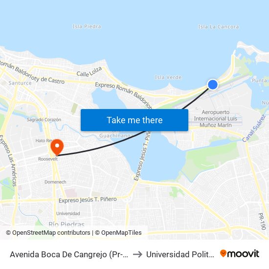 Avenida Boca De Cangrejo (Pr-187) 1ra Entrada Balneario Carolina to Universidad Politécnica De Puerto Rico map