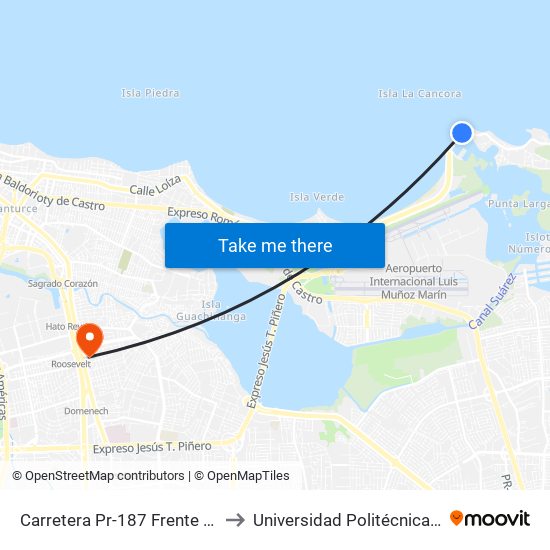 Carretera Pr-187 Frente Negocio El Farol to Universidad Politécnica De Puerto Rico map