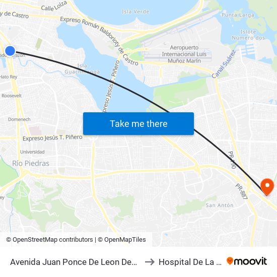 Avenida Juan Ponce De Leon Despues Lado Opuesto Avenida Haydee Rexach to Hospital De La Upr - Dr. Federico Trilla map