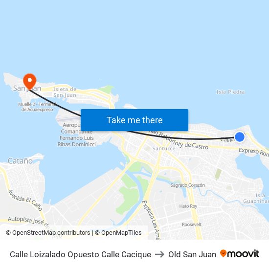 Calle Loizalado Opuesto Calle Cacique to Old San Juan map