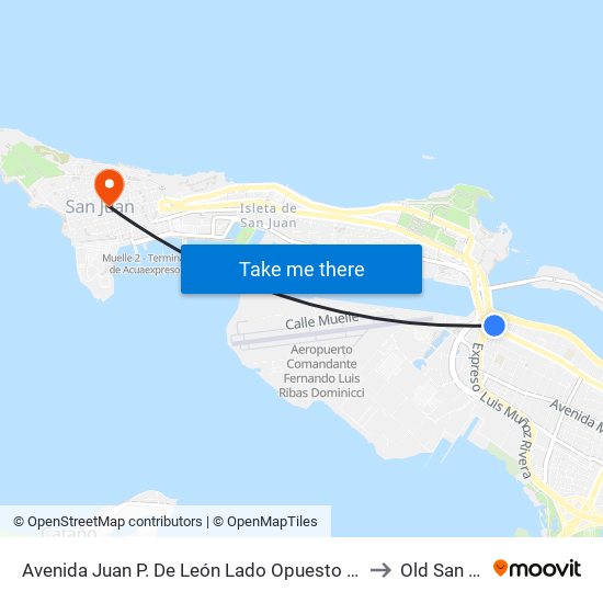 Avenida Juan P. De León Lado Opuesto Calle Olimpo to Old San Juan map