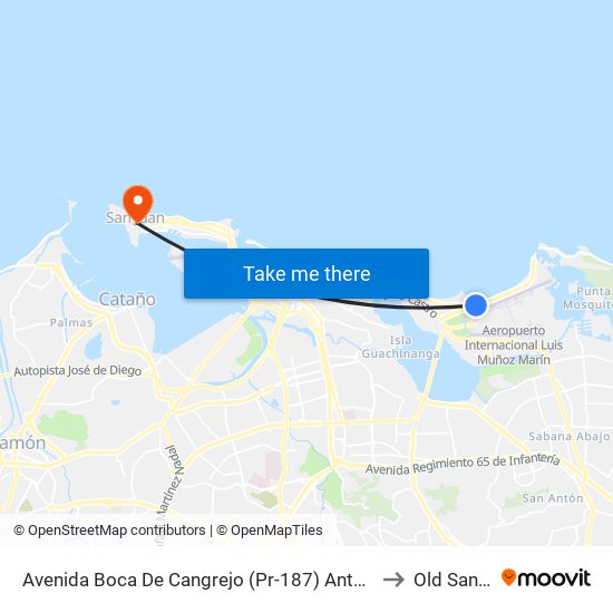 Avenida Boca De Cangrejo (Pr-187) Antes Calle Horizonte to Old San Juan map