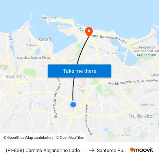 (Pr-838) Camino Alejandrino Lado Opuesto Calle Nogal to Santurce Puerto Rico map