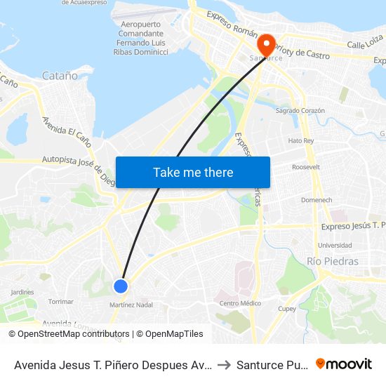 Avenida Jesus T. Piñero Despues Avenida Luis Vigoreaux to Santurce Puerto Rico map