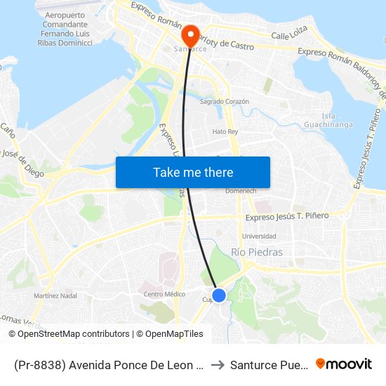 (Pr-8838) Avenida Ponce De Leon Despues Pr-176 to Santurce Puerto Rico map