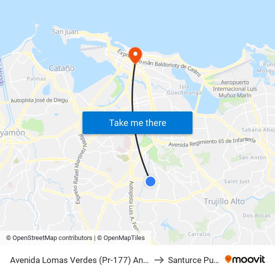 Avenida Lomas Verdes (Pr-177) Antes Avenida La Sierra to Santurce Puerto Rico map