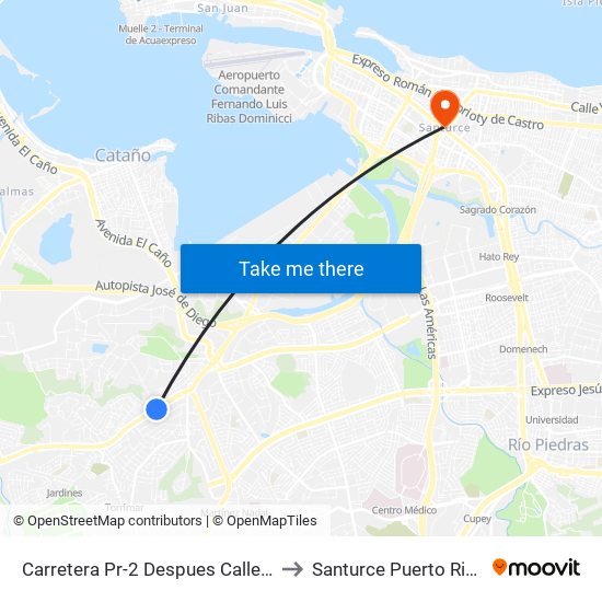 Carretera Pr-2 Despues Calle B to Santurce Puerto Rico map
