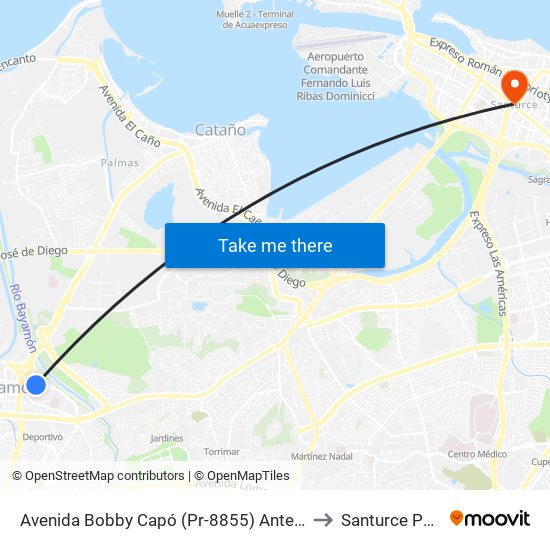 Avenida Bobby Capó (Pr-8855) Antes Lado Opuesto Calle 7 to Santurce Puerto Rico map