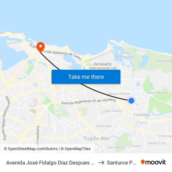 Avenida José Fidalgo Díaz Despues Lado Opuesto Vía Isabel to Santurce Puerto Rico map