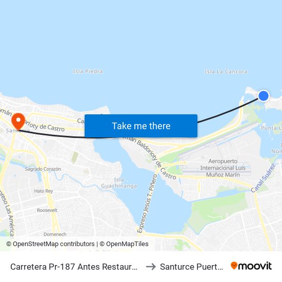 Carretera Pr-187 Antes Restauran Carmin to Santurce Puerto Rico map