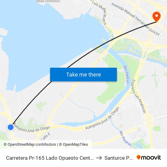 Carretera Pr-165 Lado Opuesto Centro De Distribucion Amelia to Santurce Puerto Rico map