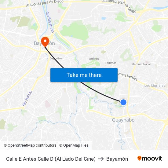 Calle E Antes Calle D (Al Lado Del Cine) to Bayamón map