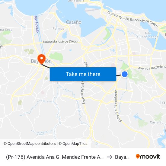 (Pr-176) Avenida Ana G. Mendez Frente A La Umet to Bayamón map