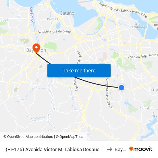 (Pr-176) Avenida Victor M. Labiosa Despues Lado Opuesto Calle Pio Baroja to Bayamón map