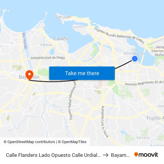 Calle Flanders Lado Opuesto Calle Urdiales to Bayamón map