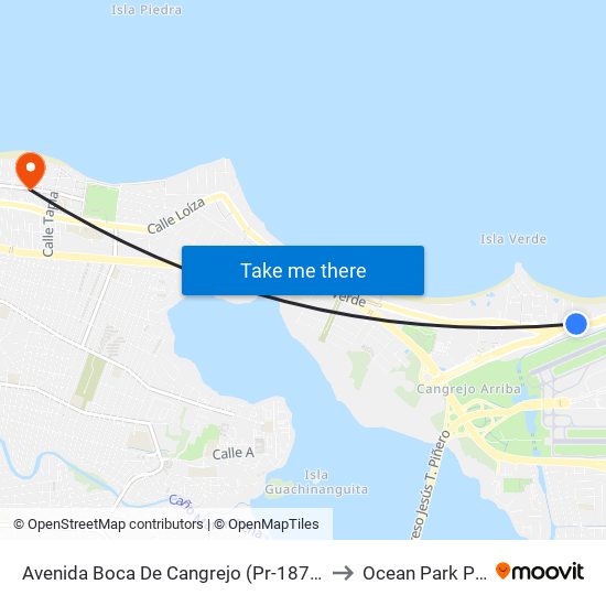 Avenida Boca De Cangrejo (Pr-187) Antes Calle Horizonte to Ocean Park Puerto Rico map