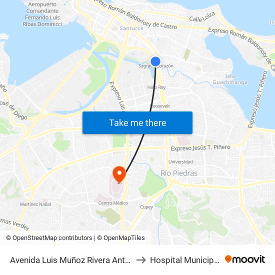 Avenida Luis Muñoz Rivera Antes Calle Haydee Rexach to Hospital Municipal de San Juan map