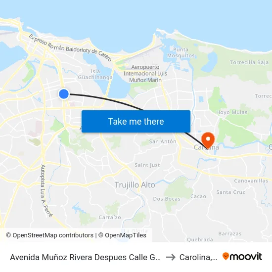 Avenida Muñoz Rivera Despues Calle Guayama to Carolina, PR map