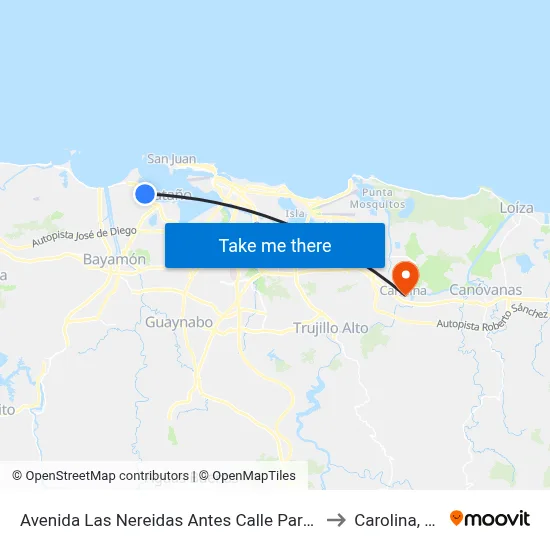 Avenida Las Nereidas Antes Calle Parque to Carolina, PR map