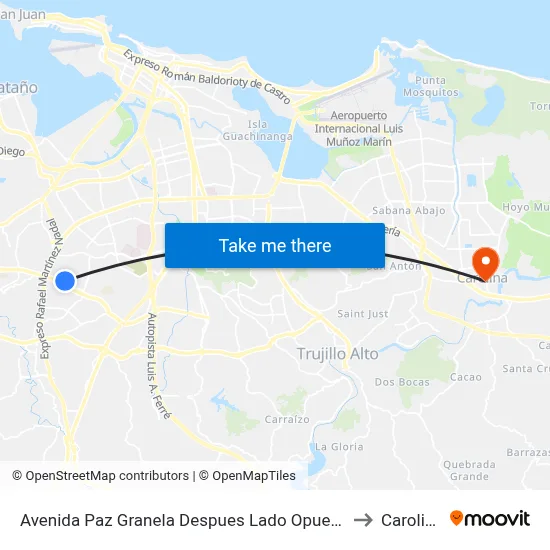 Avenida Paz Granela Despues Lado Opuesto Calle Torres Cintrón to Carolina, PR map