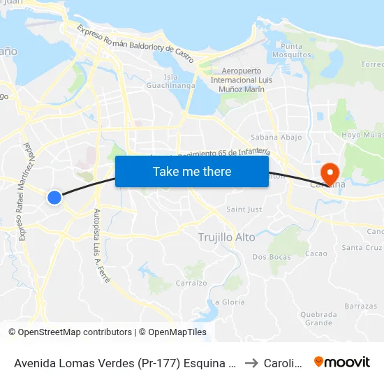 Avenida Lomas Verdes (Pr-177) Esquina Calle Petiouita Solis to Carolina, PR map