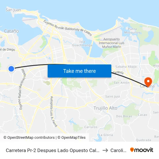 Carretera Pr-2 Despues Lado Opuesto Calle Driver Ramón Mimosa to Carolina, PR map