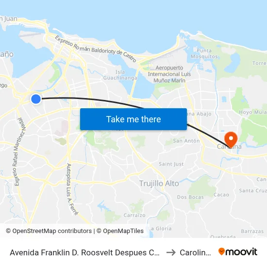 Avenida Franklin D. Roosvelt Despues Calle Matadero to Carolina, PR map