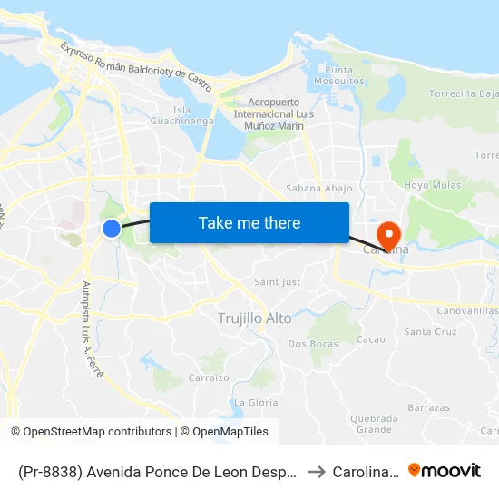 (Pr-8838) Avenida Ponce De Leon Despues Pr-176 to Carolina, PR map
