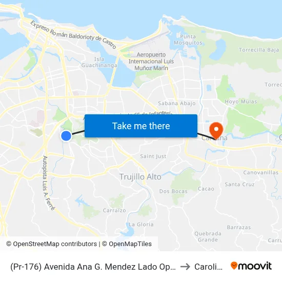(Pr-176) Avenida Ana G. Mendez Lado Opuesto Aaa Concordia to Carolina, PR map