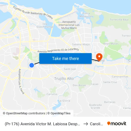 (Pr-176) Avenida Victor M. Labiosa Despues Calle San Javier to Carolina, PR map