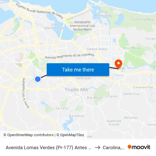 Avenida Lomas Verdes (Pr-177) Antes Pr-8176 to Carolina, PR map