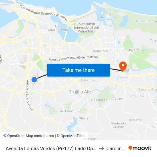 Avenida Lomas Verdes (Pr-177) Lado Opuesto Calle Ter to Carolina, PR map